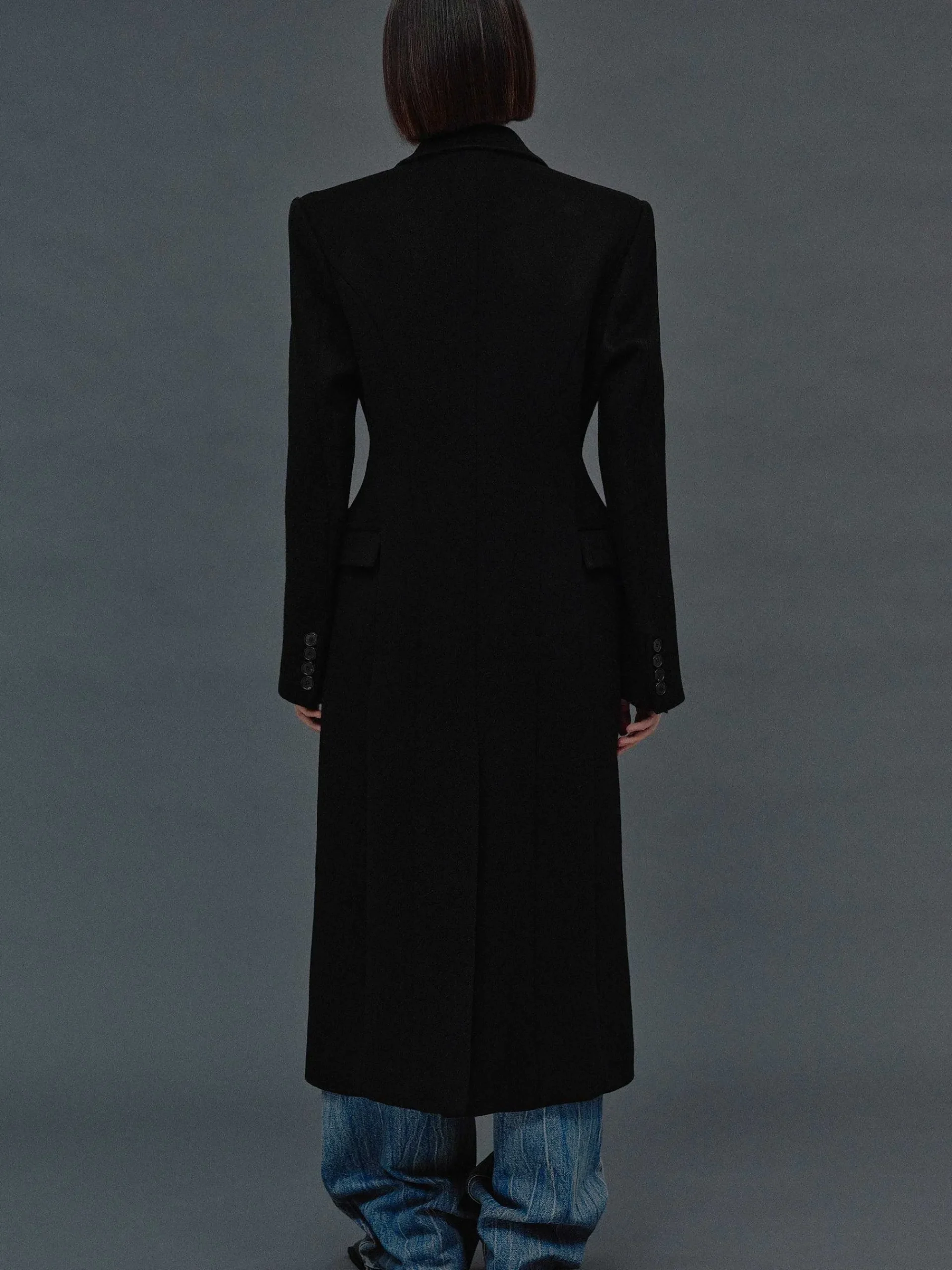 Source Unknown Vêtements-Manteau Sablier Holin, Noir