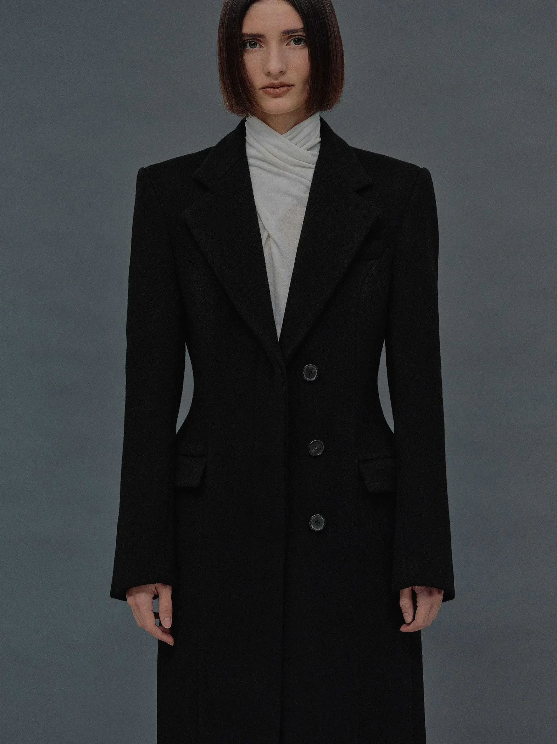 Source Unknown Vêtements-Manteau Sablier Holin, Noir