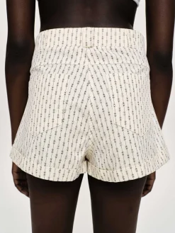 Source Unknown Vêtements-Micro Short Fleuri, Ivoire
