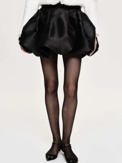 Source Unknown Vêtements-Mini-Jupe A Ourlet Bulle Suki, Noir