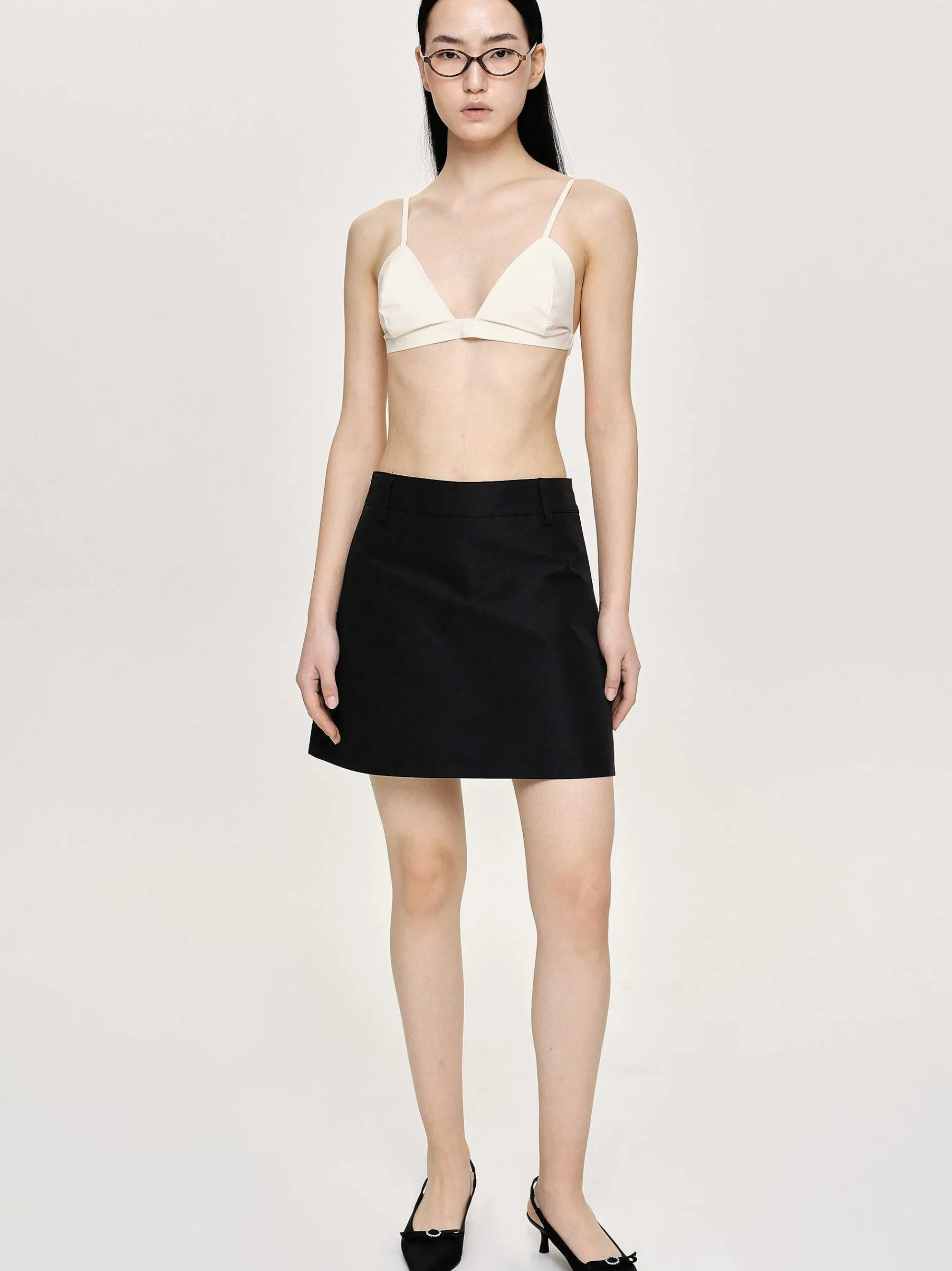 Source Unknown Vêtements-Mini-Jupe De Costume En Nylon, Noir