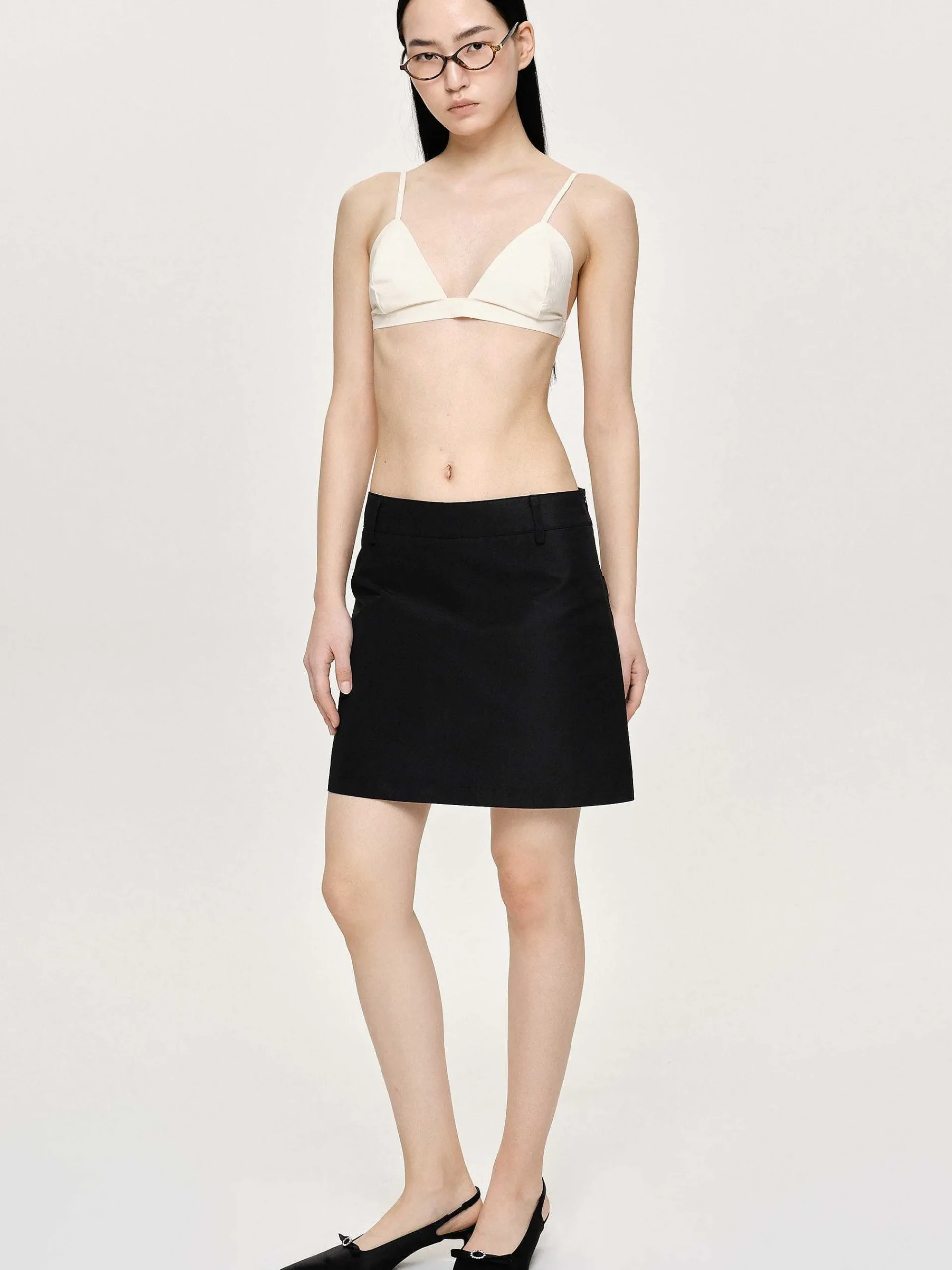 Source Unknown Vêtements-Mini-Jupe De Costume En Nylon, Noir