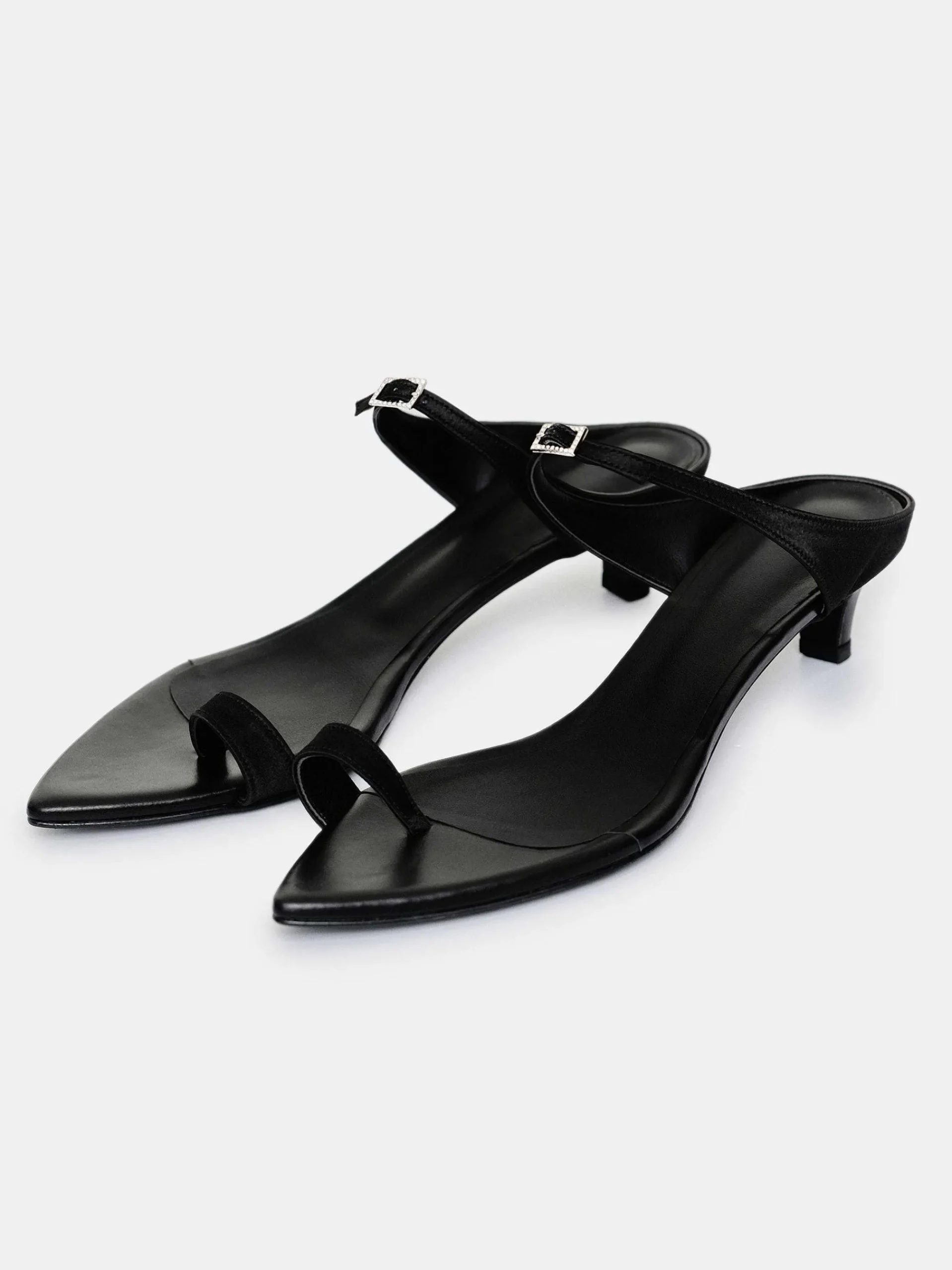 Source Unknown Chaussures Et Sacs-Mules A Strass Avec Anneau D'Orteil Pisa, Noir