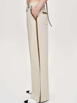 Source Unknown Bas-Pantalon A Finitions En Cuir, Toile