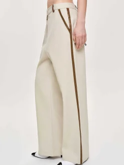 Source Unknown Bas-Pantalon A Finitions En Cuir, Toile