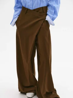 Source Unknown Vêtements-Pantalon Croise Rennert, Marron Selle
