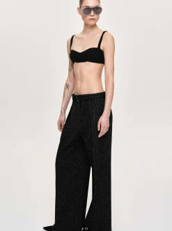 Source Unknown Bas-Pantalon De Costume Ceinture, Rayures Noires