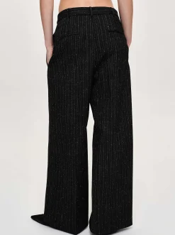 Source Unknown Bas-Pantalon De Costume Ceinture, Rayures Noires