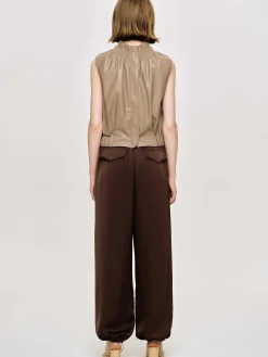 Source Unknown Vêtements-Pantalon De Jogging En Satin, Rouge Merlot