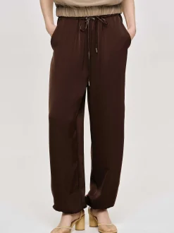 Source Unknown Bas-Pantalon De Jogging En Satin, Rouge Merlot