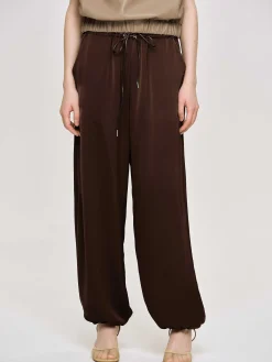 Source Unknown Bas-Pantalon De Jogging En Satin, Rouge Merlot