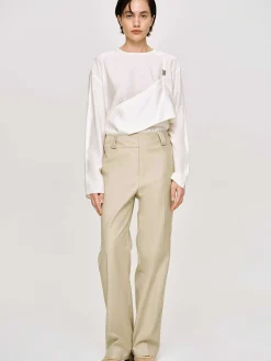 Source Unknown Bas-Pantalon Droit En Gabardine, Beige