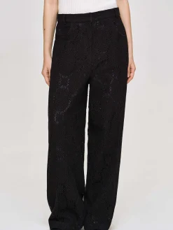 Source Unknown Vêtements-Pantalon Large Au Crochet Sevilla, Noir
