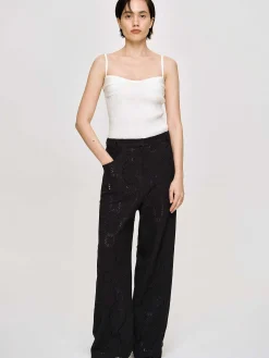 Source Unknown Vêtements-Pantalon Large Au Crochet Sevilla, Noir