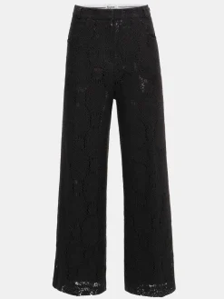 Source Unknown Vêtements-Pantalon Large Au Crochet Sevilla, Noir