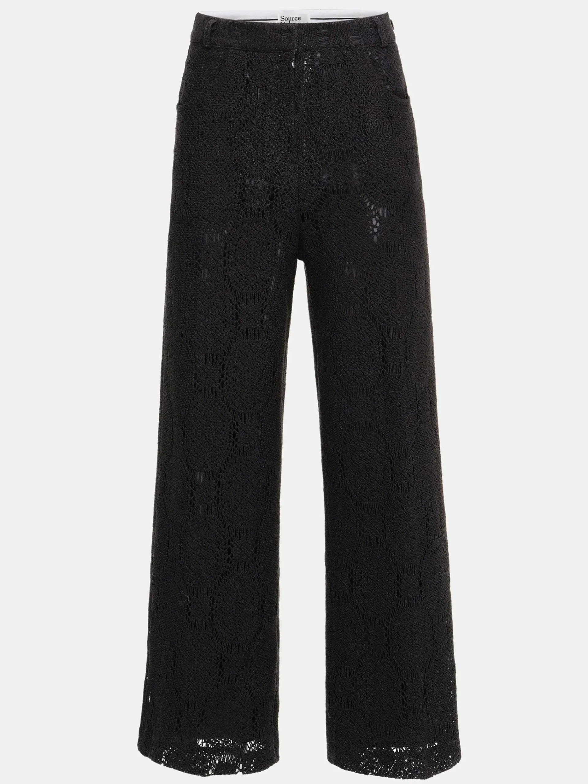 Source Unknown Vêtements-Pantalon Large Au Crochet Sevilla, Noir