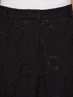 Source Unknown Vêtements-Pantalon Large Au Crochet Sevilla, Noir