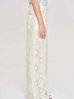 Source Unknown Vêtements-Pantalon Large Au Crochet Sevilla, Ecru
