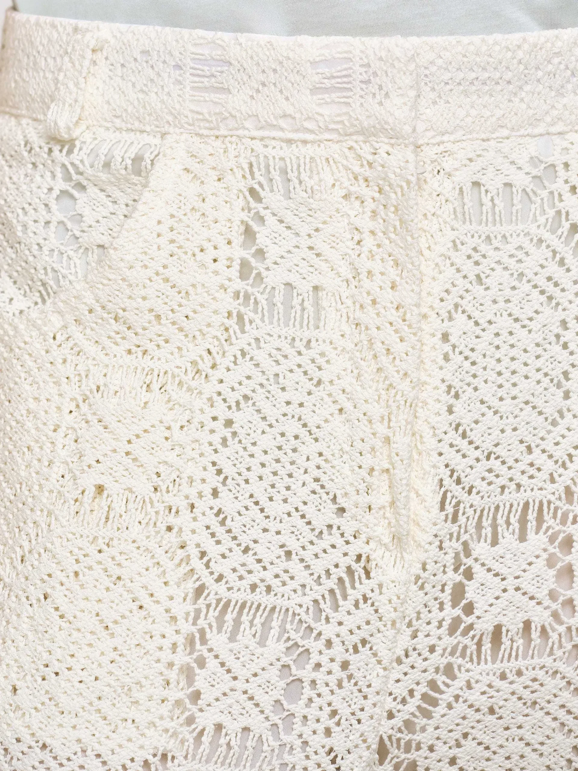 Source Unknown Vêtements-Pantalon Large Au Crochet Sevilla, Ecru