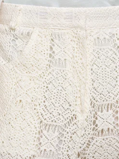 Source Unknown Bas-Pantalon Large Au Crochet Sevilla, Ecru