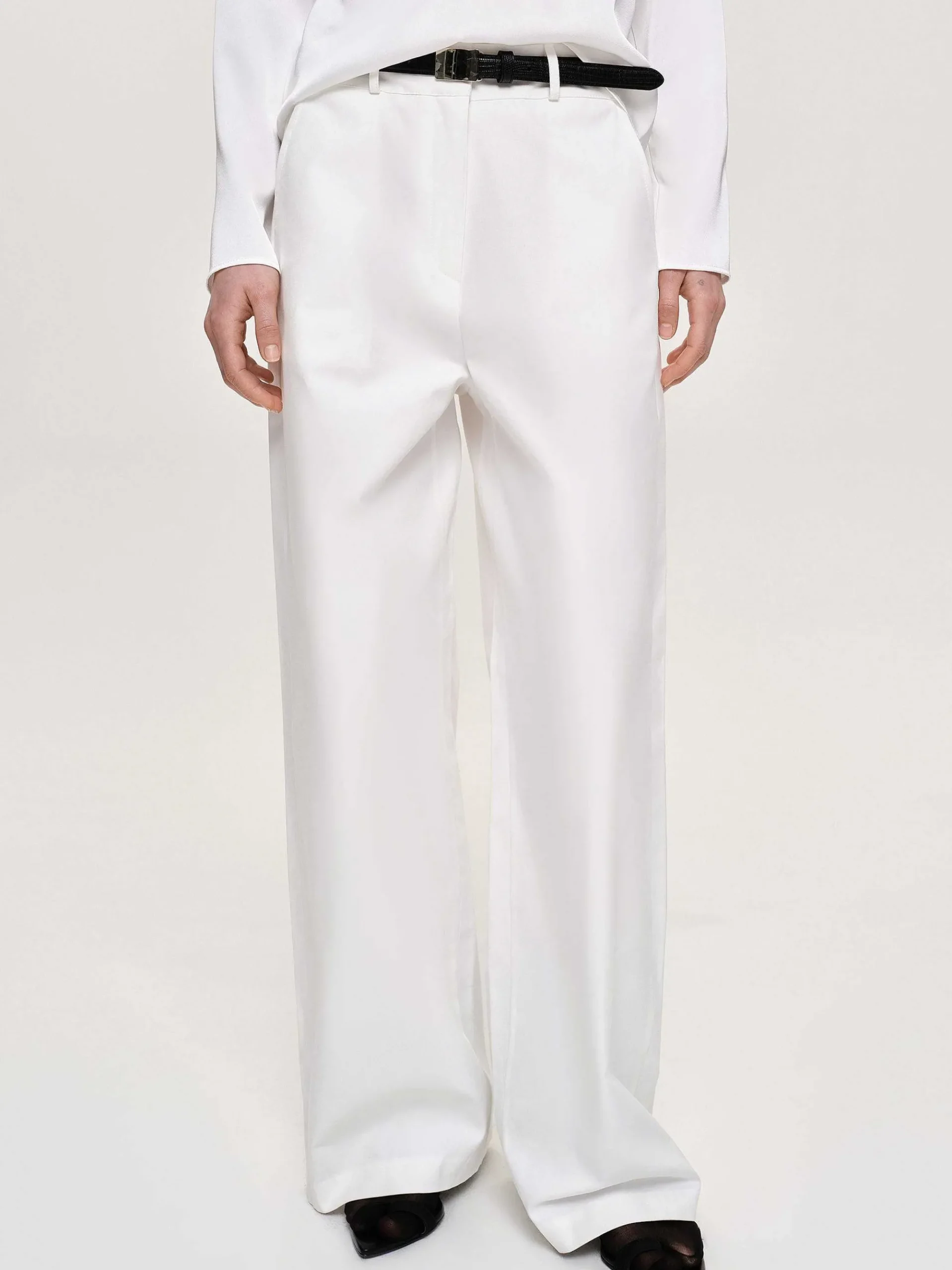 Source Unknown Vêtements-Pantalon Large En Popeline, Blanc