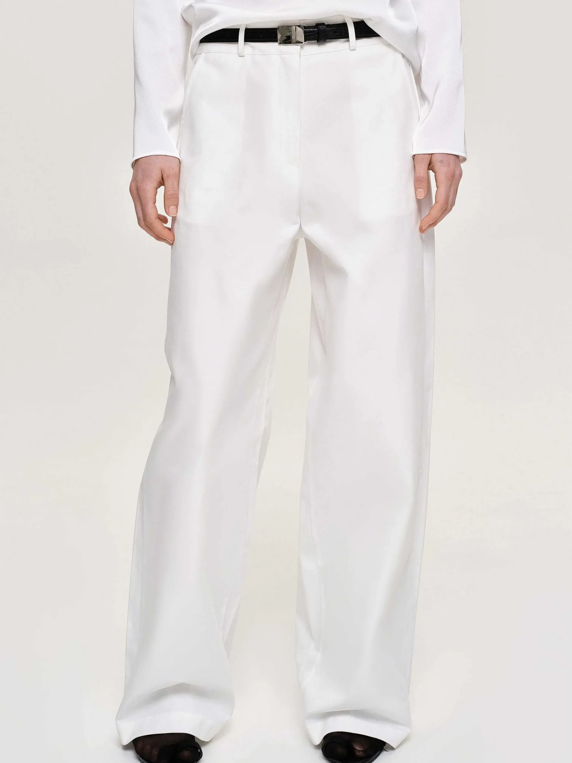 Source Unknown Vêtements-Pantalon Large En Popeline, Blanc