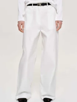Source Unknown Bas-Pantalon Large En Popeline, Blanc