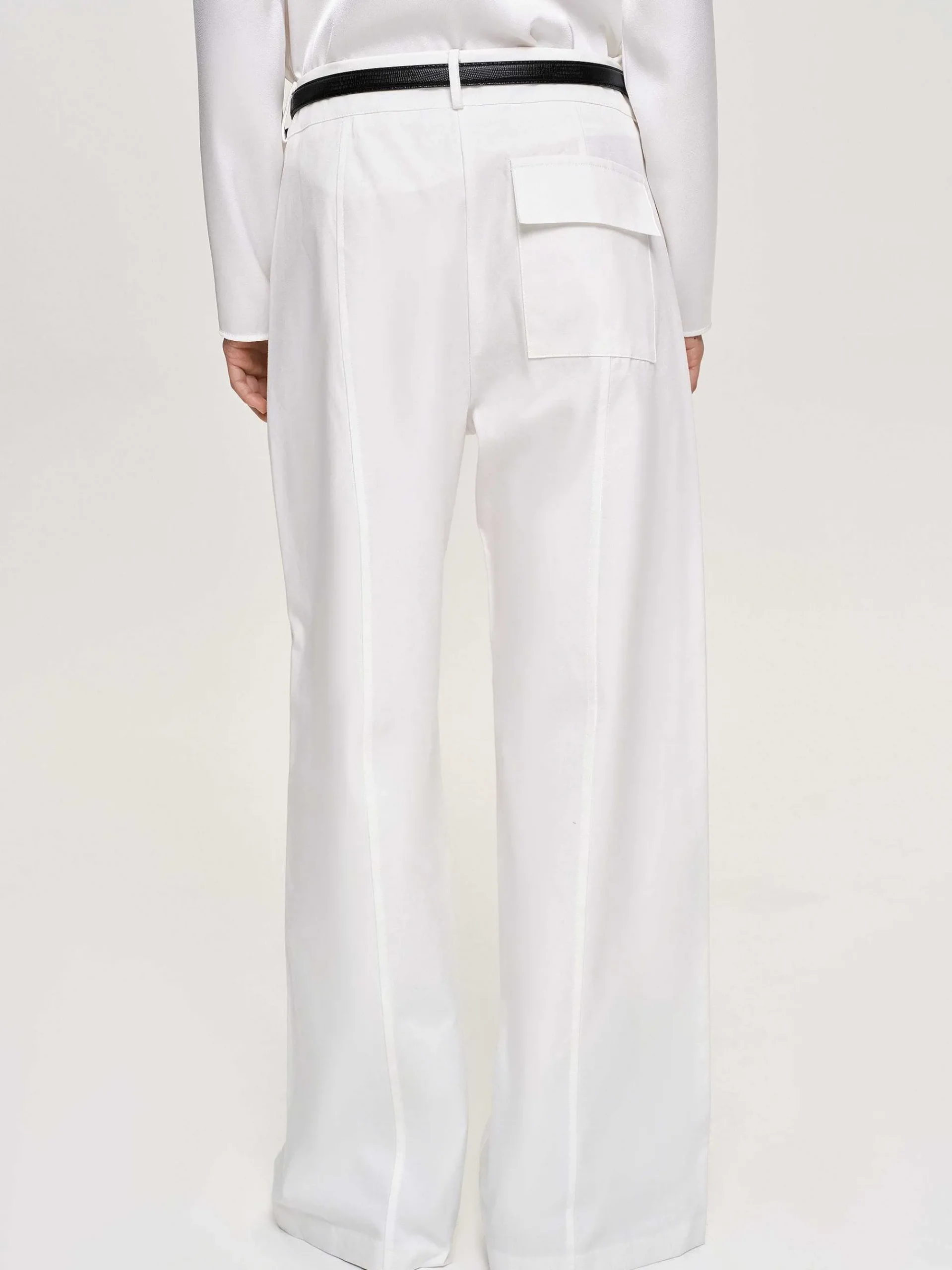 Source Unknown Bas-Pantalon Large En Popeline, Blanc