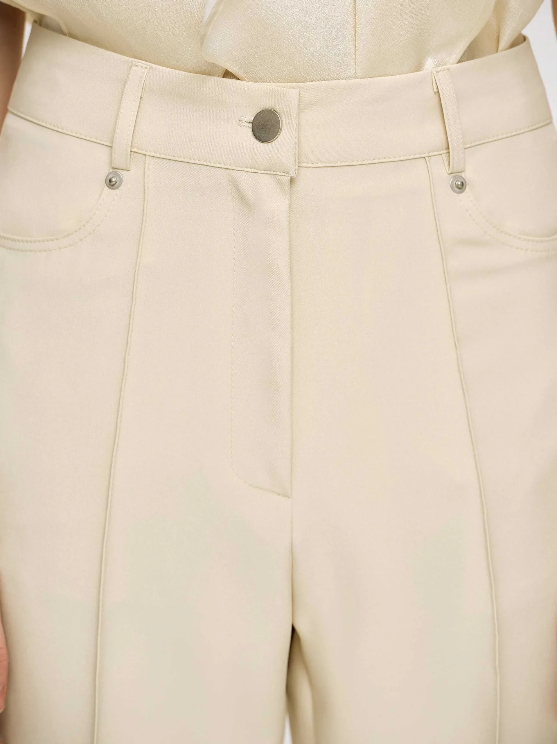Source Unknown Vêtements-Pantalon Slim Froisse, Beurre