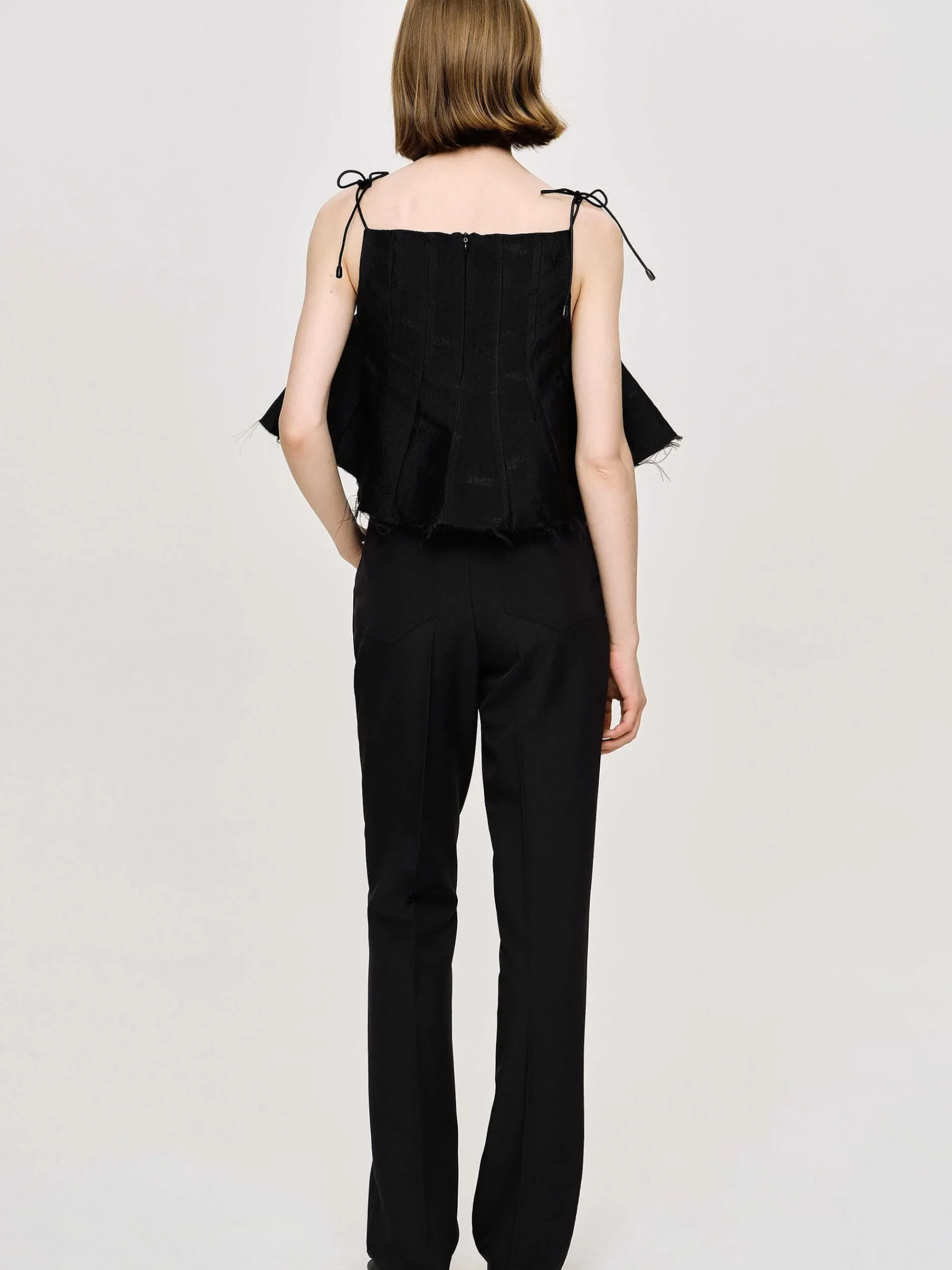 Source Unknown Vêtements-Pantalon Slim Froisse, Noir