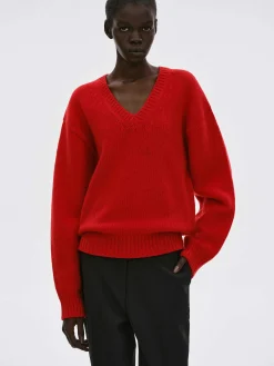 Source Unknown Vêtements-Pull En Laine Extra Fine, Rouge