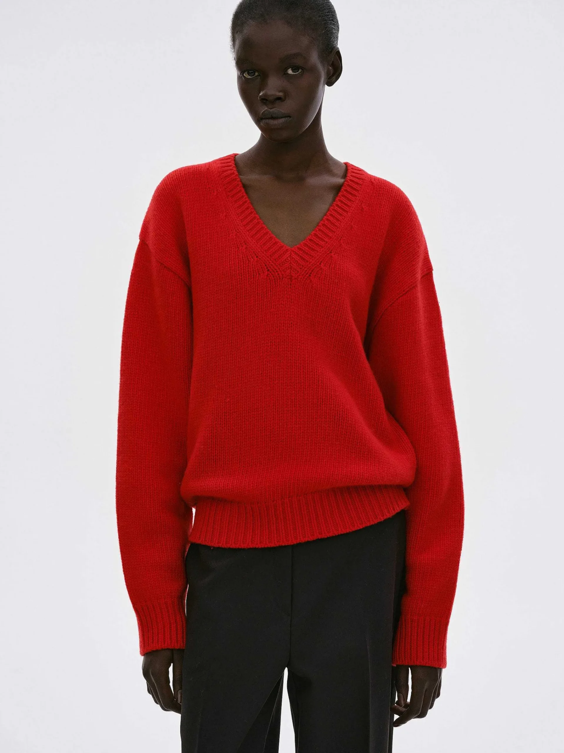 Source Unknown Vêtements-Pull En Laine Extra Fine, Rouge