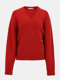 Source Unknown Vêtements-Pull En Laine Extra Fine, Rouge