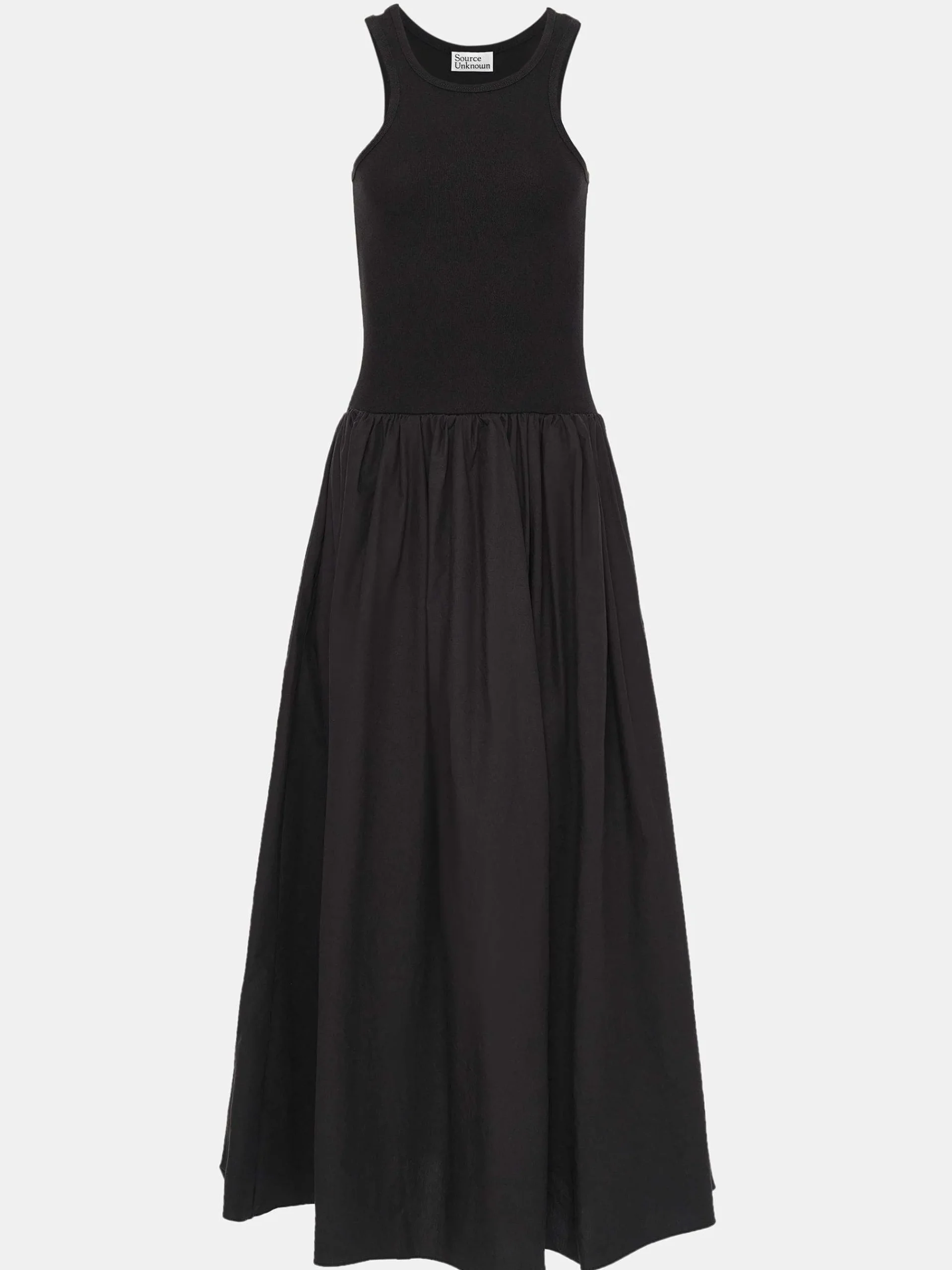 Source Unknown Robes-Robe Debardeur Amal Taille Basse Racer, Noir