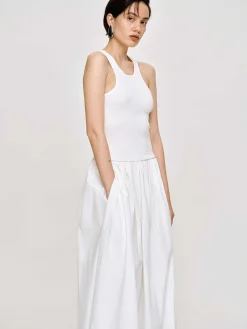 Source Unknown Robes-Robe Debardeur Amal Taille Basse Racer, Blanc