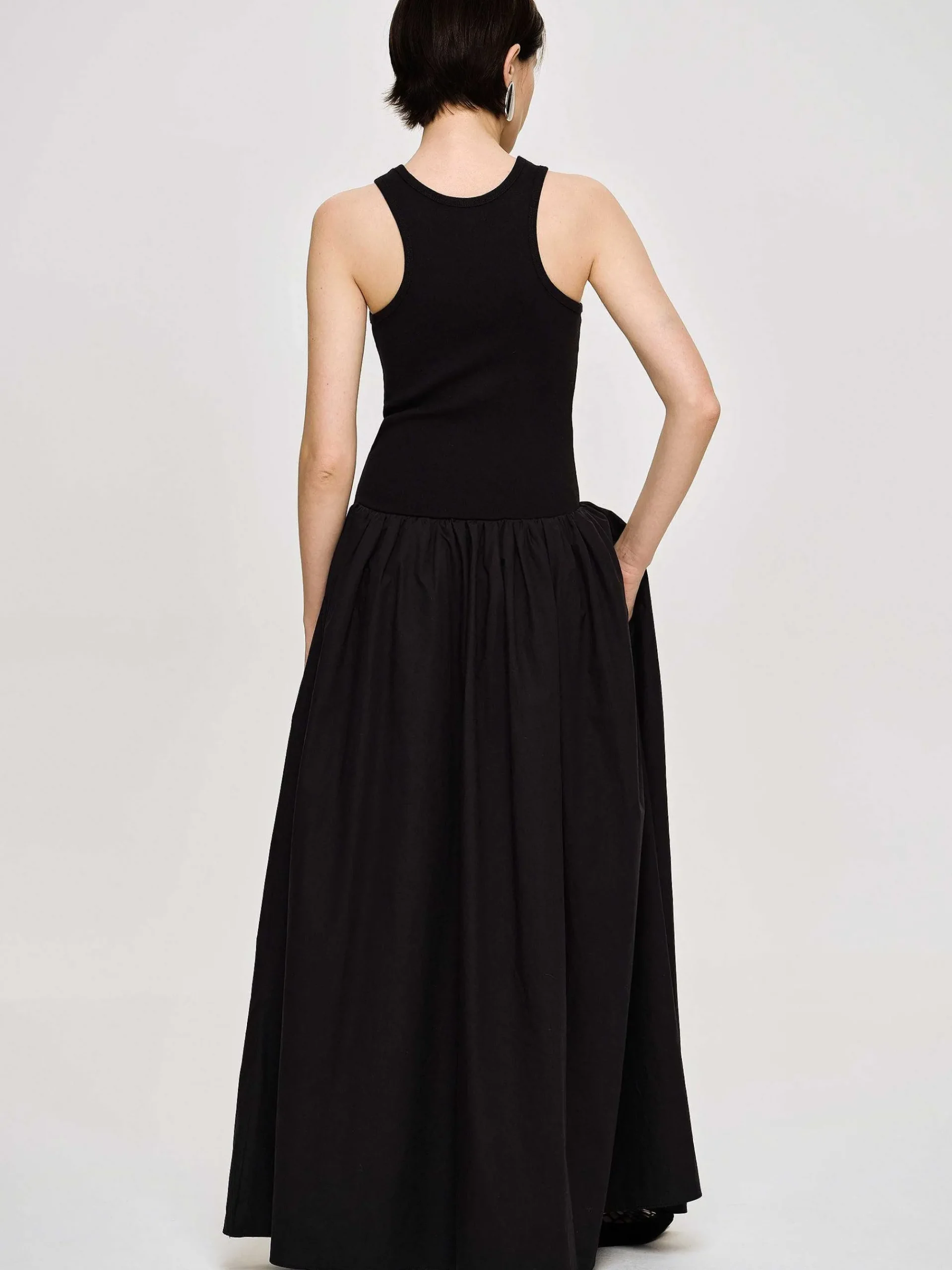 Source Unknown Vêtements-Robe Debardeur Amal Taille Basse Racer, Noir