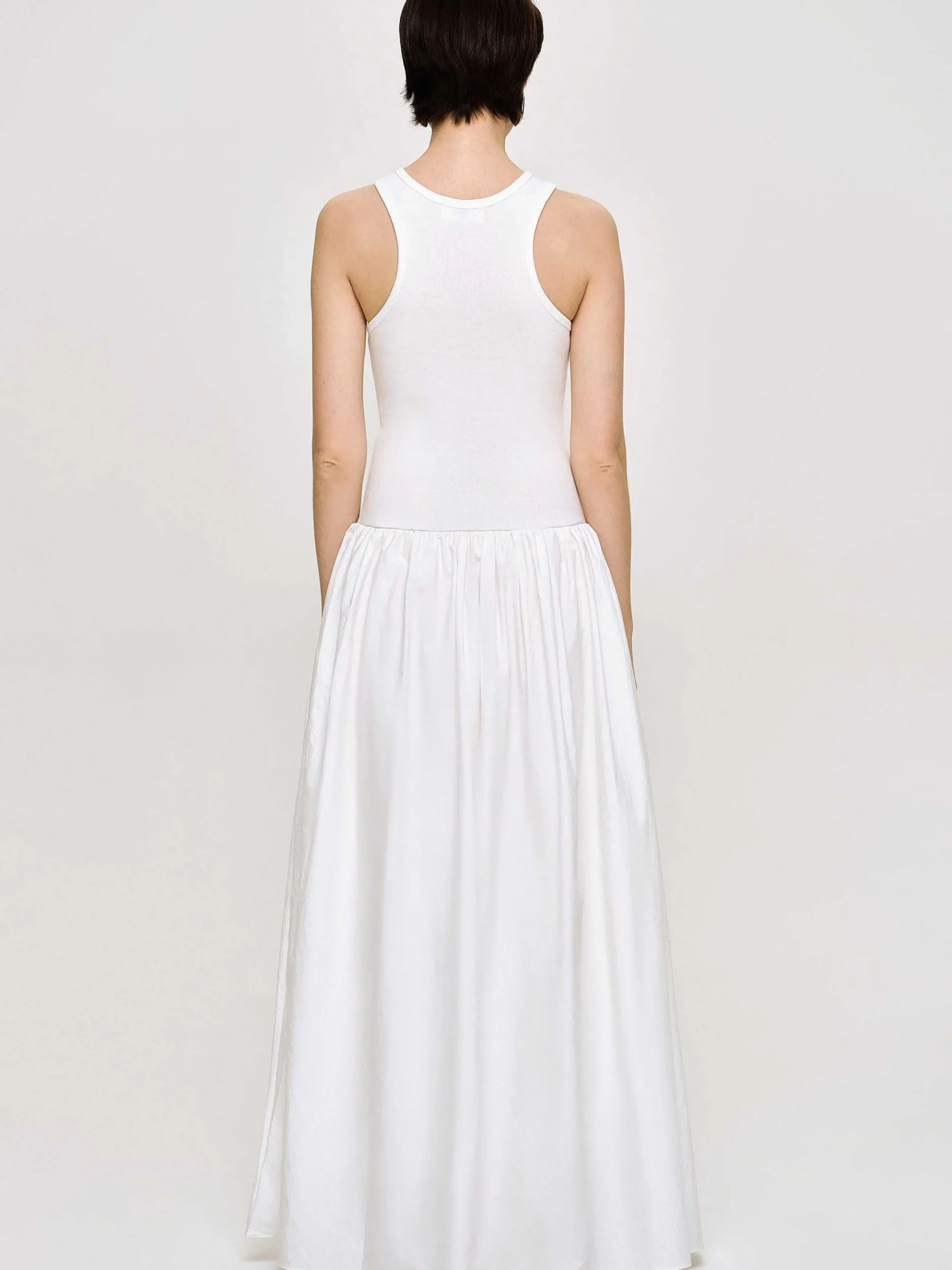 Source Unknown Vêtements-Robe Debardeur Amal Taille Basse Racer, Blanc