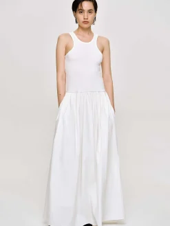 Source Unknown Vêtements-Robe Debardeur Amal Taille Basse Racer, Blanc