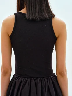 Source Unknown Robes-Robe Debardeur En Coton, Noir