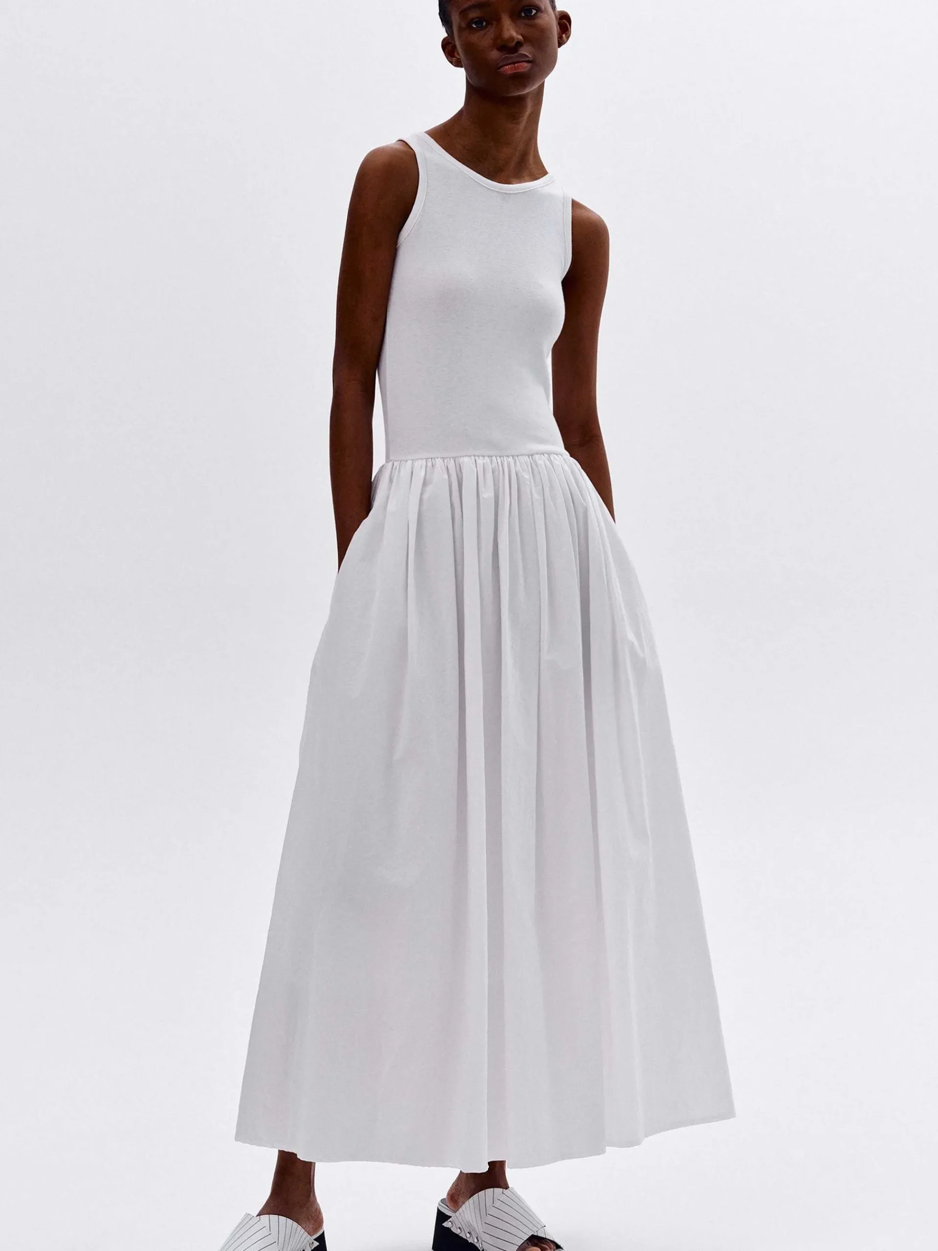 Source Unknown Accessoires-Robe Debardeur En Coton, Blanc