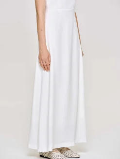 Source Unknown Vêtements-Robe Longue Ajustee, Blanc