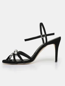 Source Unknown Chaussures Et Sacs-Sandales A Talons Bijoux A Bout Ouvert Micol, Noir