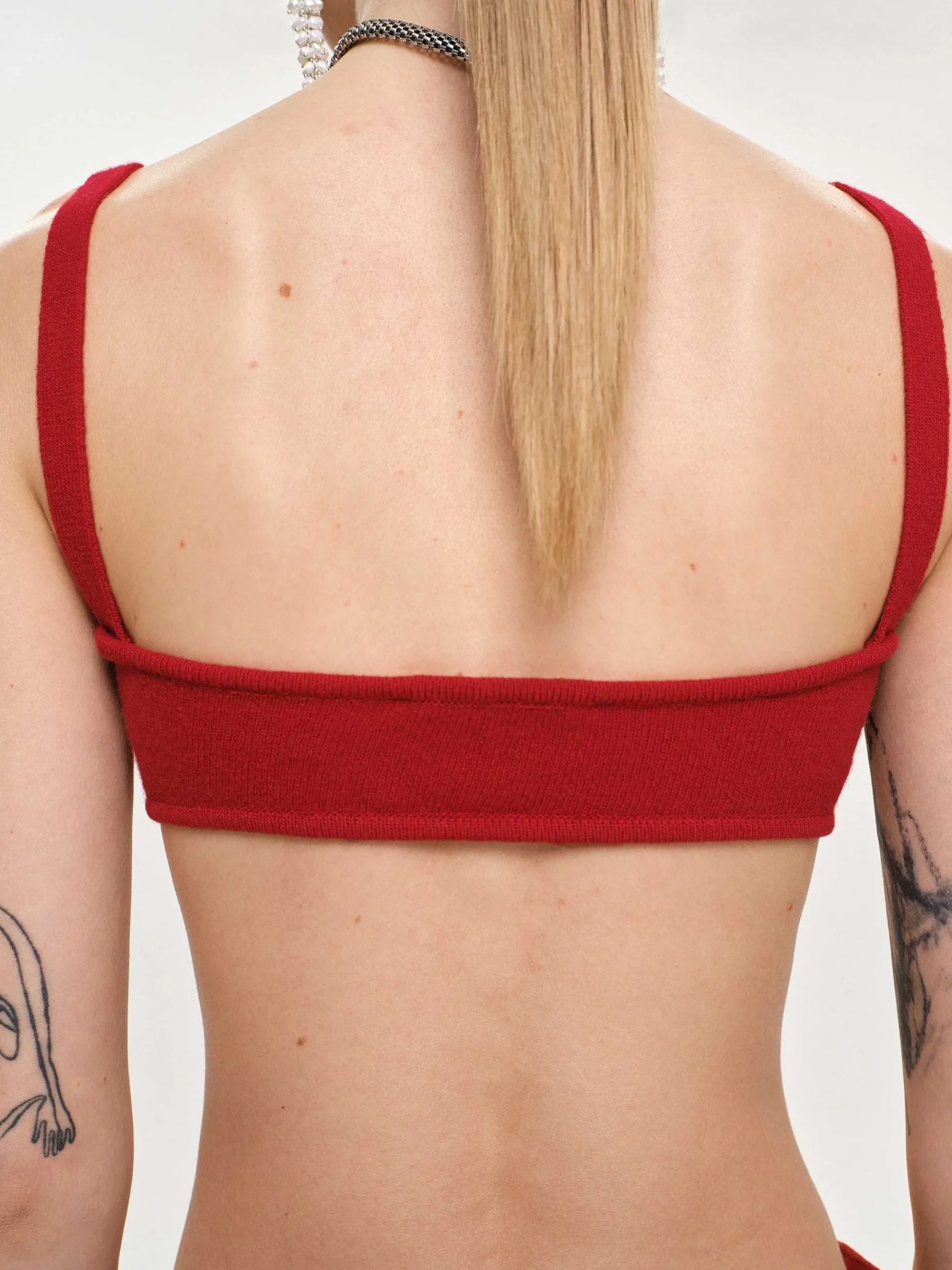 Source Unknown Tricots-Soutien-Gorge En Tricot Cotele, Rouge