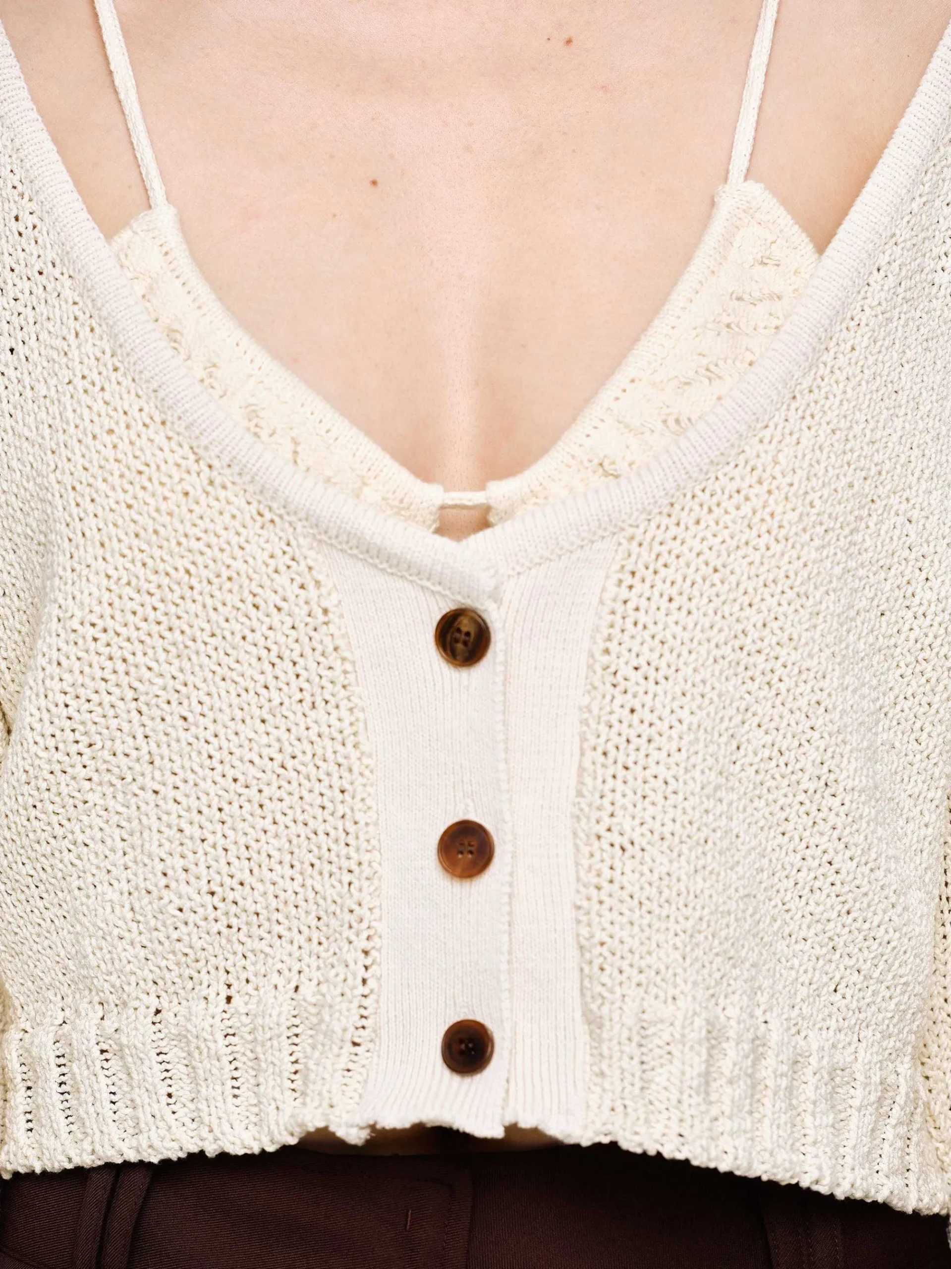 Source Unknown Vêtements-Tricot A Encolure Degagee, Amande