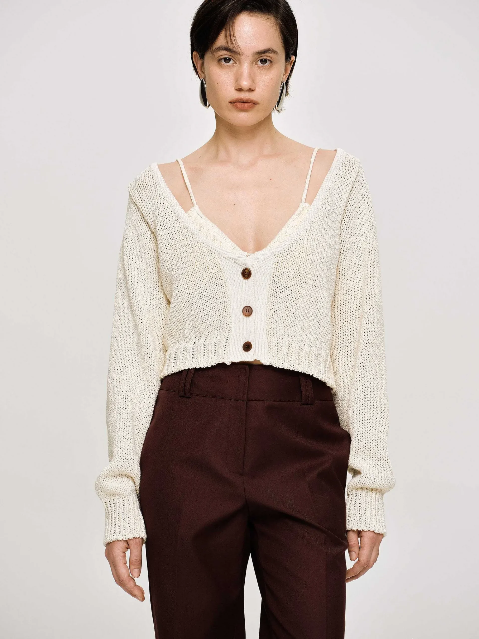 Source Unknown Vêtements-Tricot A Encolure Degagee, Amande