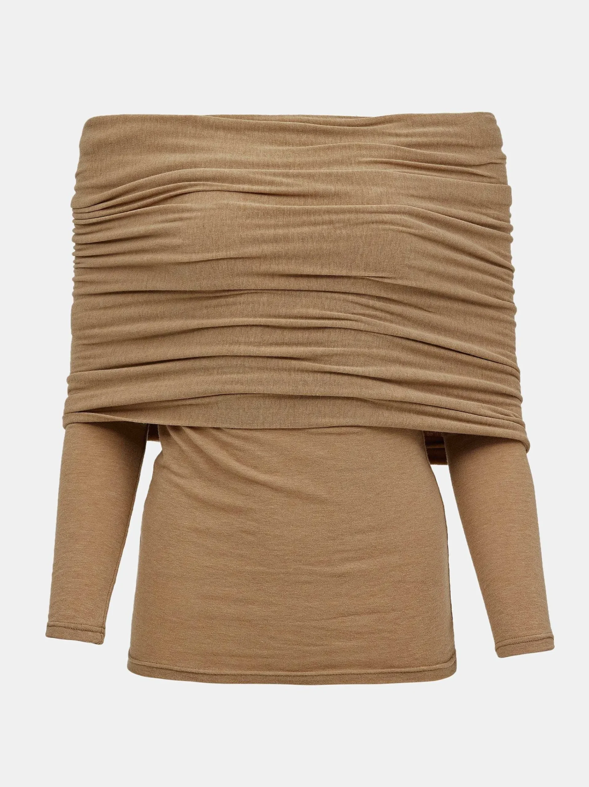 Source Unknown Accessoires-Tricot A Epaules Denudees Tova, Marron Nu
