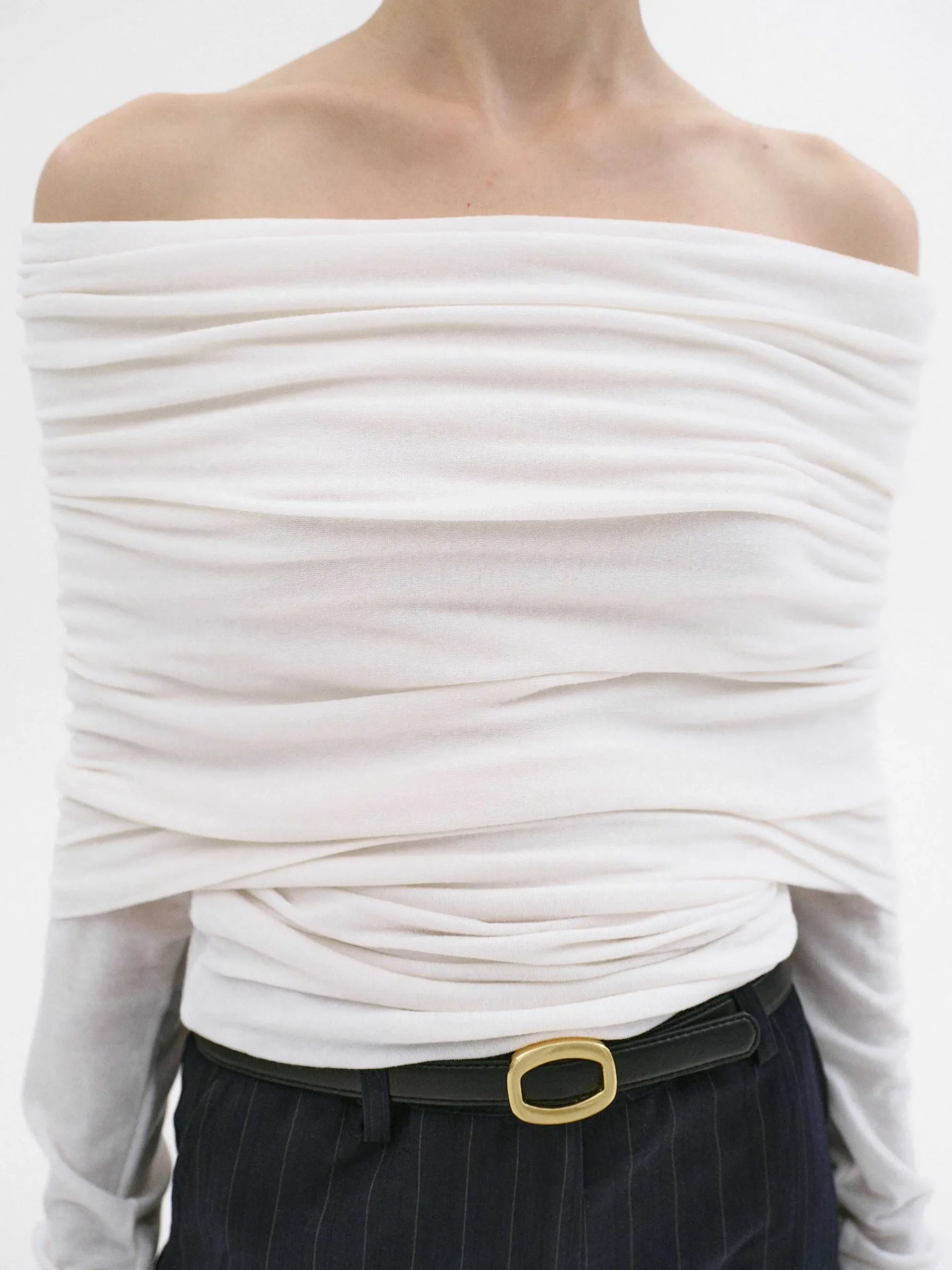 Source Unknown Accessoires-Tricot A Epaules Denudees Tova, Creme