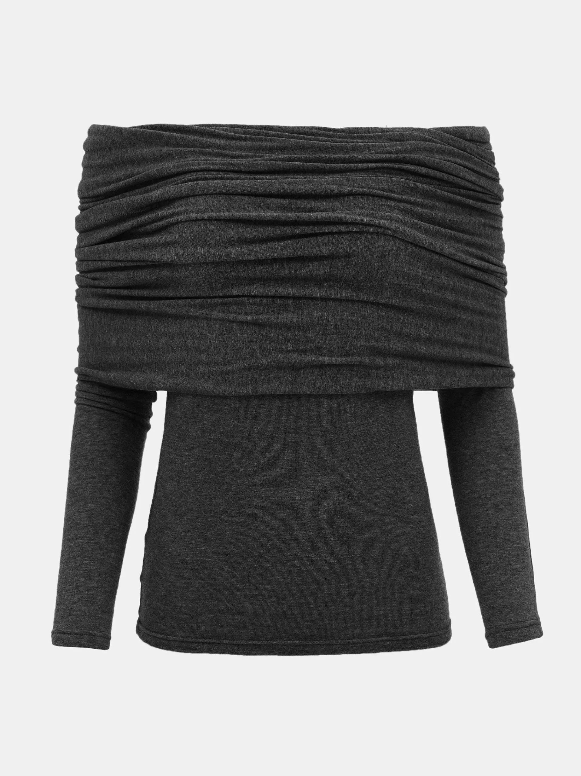 Source Unknown Accessoires-Tricot A Epaules Denudees Tova, Melange Gris Fonce