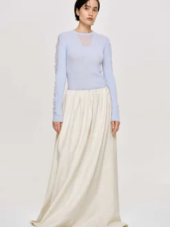 Source Unknown Tricots-Tricot A Manches Transparentes, Bleu Ciel