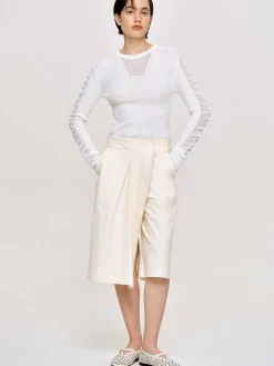 Source Unknown Vêtements-Tricot A Manches Transparentes, Blanc